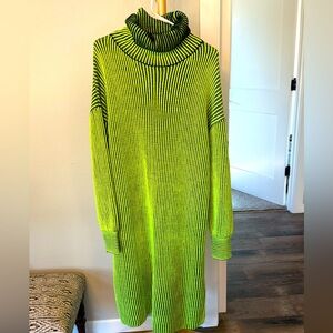 Neon yellow/green sweater dress